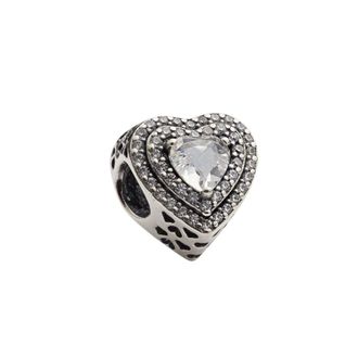 Pandora Accessoires, Dames, Grijs, ONE Size, Sprankelende Verhoogde Harten Bedel
