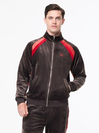 Sergio Tacchini Banda Velour Track Jacket in Mulch at Nordstrom, Size Xxx-Large