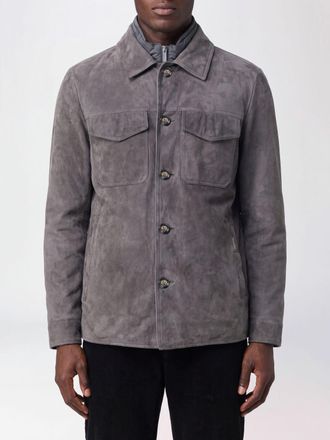 Moorer Faux Suede Overshirt with Patch Pockets