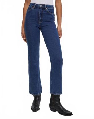 Re/Done 70S Crop Boot Cut Jean In Faded Rider Wash