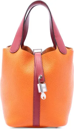 Herm&egrave;s Pre-owned Hermes Bicolor Clemence and Swift Picotin Lock 18 Satchel Ladies H09CHUMF9E19BZVL