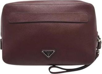 Prada Pre-owned Clutches, male, Brown, Size: ONE SIZE Pre-owned Vintage Clutch