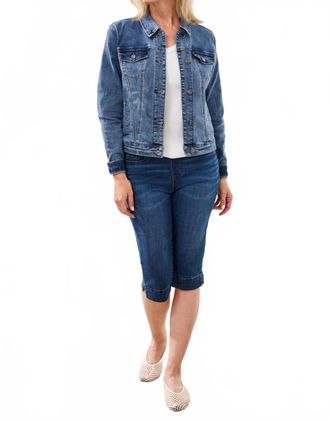 Tribal Classic Fit Comfort Stretch Denim Jacket In Dark Vintage