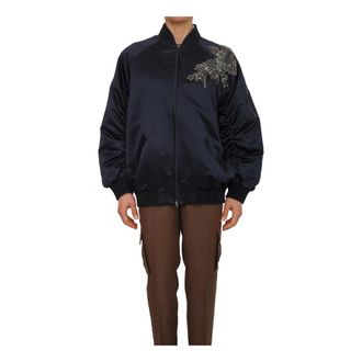 Blugirl Bomber Jackets, female, Blue, Size: XS Bomber Douchesse C/Patch