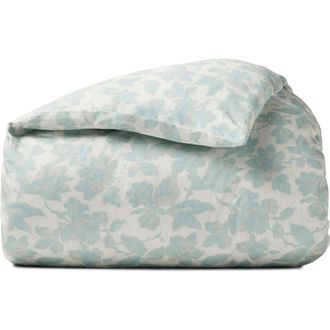 Coyuchi Camellia Organic Cotton Sateen Duvet Cover in Celadon at Nordstrom, Size King