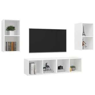 Berkfield Home Wall-mounted TV Cabinets 4 pcs White Engineered Wood