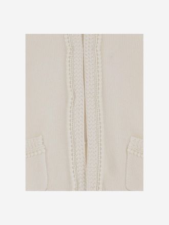 BONPOINT Girls Cotton And Cashmere Cardigan Cream Sweater