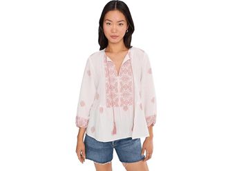 Vince Camuto Peasant Blouse With Neck Tie Womens Clothing Rose Hip : XL, Nylon/Rayon