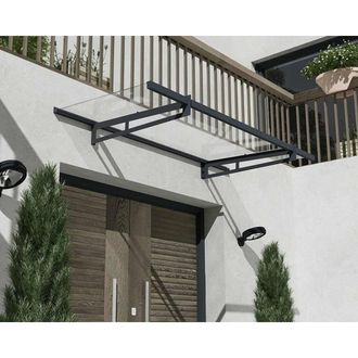 Palram Patio Cover Bremen Door Awning Canopy 2050 Clear - L205 x W93.5 cm in Grey