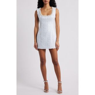 LoveShackFancy Adelaine Sequin Sleeveless Minidress in Country Air at Nordstrom, Size 12