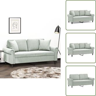 vidaXL Seduta confortevole - vidaXL Divano a 2 Posti con Cuscini Grigio Chiaro 140 cm in Velluto - Divano relax