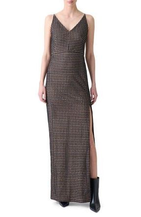Akris Flower Grid Embroidered Tulle Column Gown in Black at Nordstrom Rack, Size 8