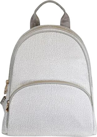 Borbonese Backpack Medium - Dames - Rugzakken - Wit - ONE Size - Leer - Tassen