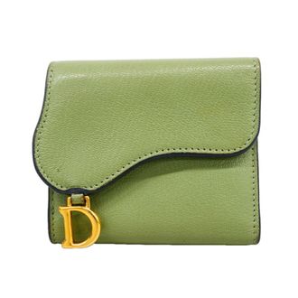 Dior Moss Green Leather Wallet (Tri-Fold) (Pre-Owned)