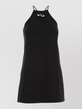 Diesel stretch twill mini dress halter neckline