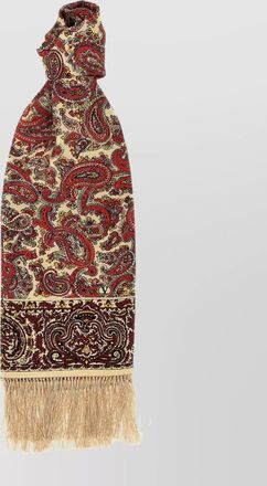 Valentino Garavani imaginary journey paisley pattern fringed scarf