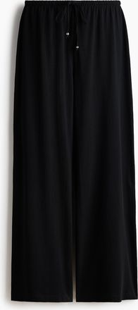 H&M Baumwollhose mit Kordelzug - Schwarz