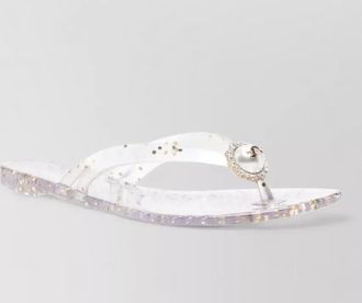 Casadei flat thong sandals embellished glitter straps