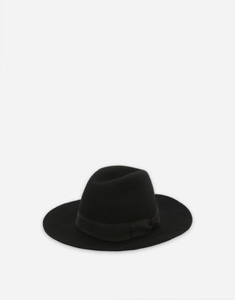 Dolce & Gabbana Wool Felt Fedora Hat - Man Hats And Gloves Black Wool 60