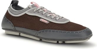 Fendi Mens Leather And Mesh Sneakers By Fendi Grig+moro+grigio Med