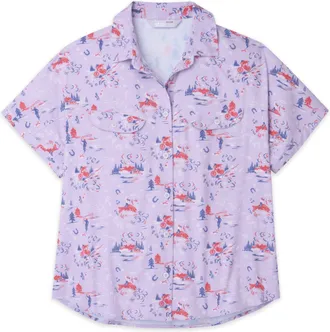 Stio | Womens Shifter Shirt Short Sleeve, Size Extra Small in Lavender Haze Ride WY