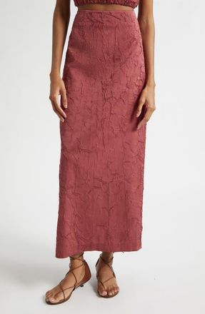 Ulla Johnson Inez Texture Maxi Skirt in Fig at Nordstrom, Size 00