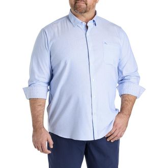 Tommy Bahama Big & Tall Sarasota Stretch Ventura Coast Sport Shirt in Vacation Blue at Nordstrom, Size 1X Big