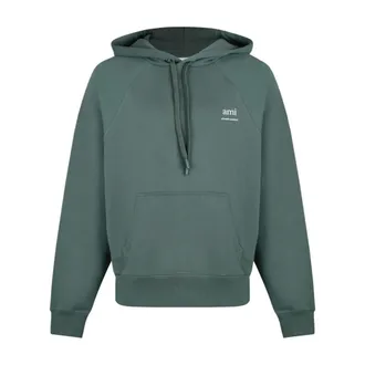 Ami Hoodies, male, Green, Size: XL Embroidered Logo Hoodie in Antique Clay