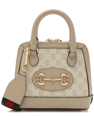Gucci Brown Gg Canvas Horsebit 1955 Mini Satchel (Authentic Pre-Loved)