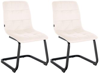 Clp Set De 2 Sillas De Comedor Vermont En Terciopelo Crema