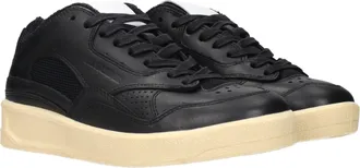 Jil Sander Leather Low-Top Sneaker - Black