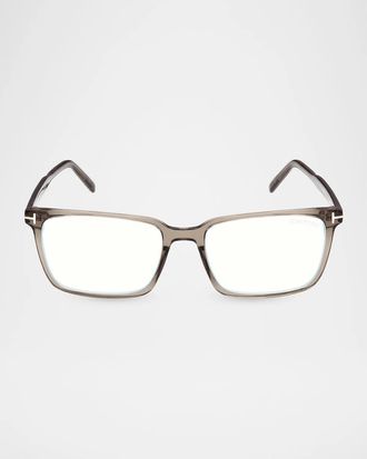 Tom Ford Men & apos;s 55MM Blue-Block Square Eyeglasses