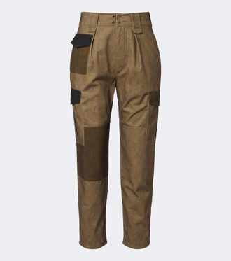 Isabel Marant Renzae patchwork cotton cargo pants