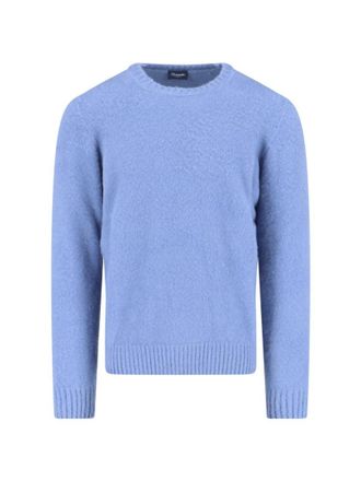 Drumohr Cashmere Sweater, Light Blue, Crew Neck
