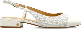 Michael Michael Kors slingback heeled pumps - women - Calf Leather/Canvas/Calf Leather/Rubber - 7.5 - White