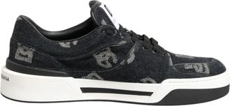 Dolce & Gabbana Blue Cotton Denim Logo Low Top Sneakers Mens Shoes