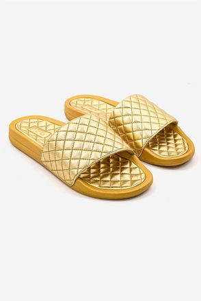 Athletic Propulsion Labs Womens Lusso Slide Sandal In Metallic Gold