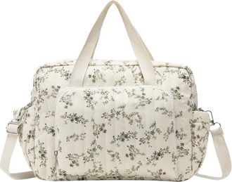 Generic Changing Bag, Bear/Floral Quilted Baby Nappy Bag - Pram Diaper Bags Large Capacity Travel Hanging Bags Toiletry Luggage Handbags for Labor and Deliver