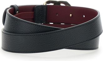 Gucci Womens Leather Belt With Gg Buckle, Black Calf