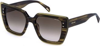 Police SPLR98 DAYDREAM 2 0GG6 Womens Sunglasses Green Size 54