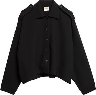Khaite Bodine Button-Up Top in Black at Nordstrom, Size Medium
