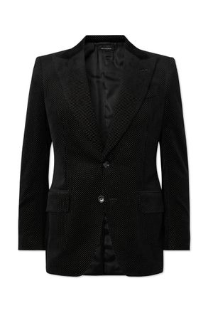 Tom Ford Dyllan Polka-Dot Cotton-Velvet Tuxedo Jacket