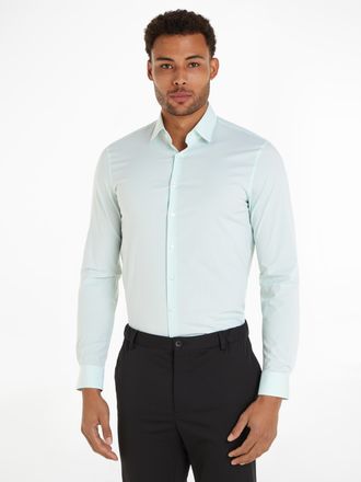 Calvin Klein Langarmhemd CALVIN KLEIN POPLIN STRIPE SLIM SHIRT, Herren, Gr. 37, N-Gr, gr&uuml;n (lichen), Web, Obermaterial: 97% Baumwolle, 3% Elasthan, unifarben, slim