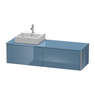 Duravit Mueble De Pared Duravit Xsquare 160,0 X 54,8 Cm, 2 Cajones Xs4904l, Color (frente/cuerpo): Laca De Alto Brillo Stone Blue - Xs4904l4747