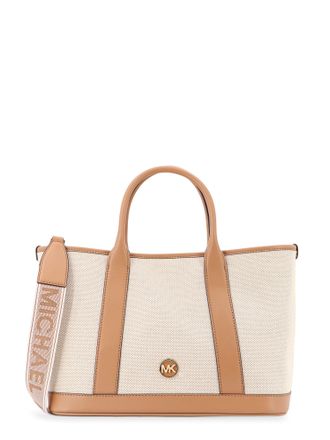 Michael Kors Luisa Canvas And Leather Handbag With Frontal Monogram-Donna