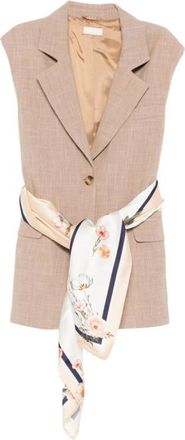Liu Jo Navetta Gilet - Dames - Blazers - Beige - XS - Leer - Jassen