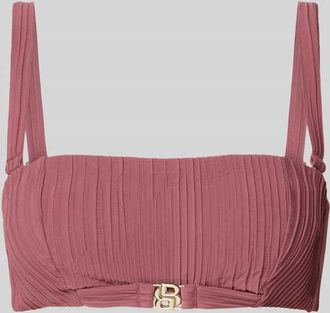 HUGO BOSS Bandeau-Bikinitop mit Plis&eacute;e Falten in Mauve, Gr&ouml;&szlig;e XL