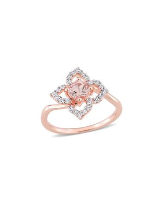 Rina Limor Rose Gold Vermeil 0.79 Ct. Tw. Gemstone Floral Ring