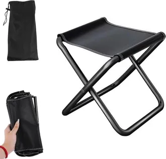 OEM Taburete Plegable Port&aacute;til - Negro