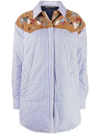 Palm Angels Piumino a righe - Blu